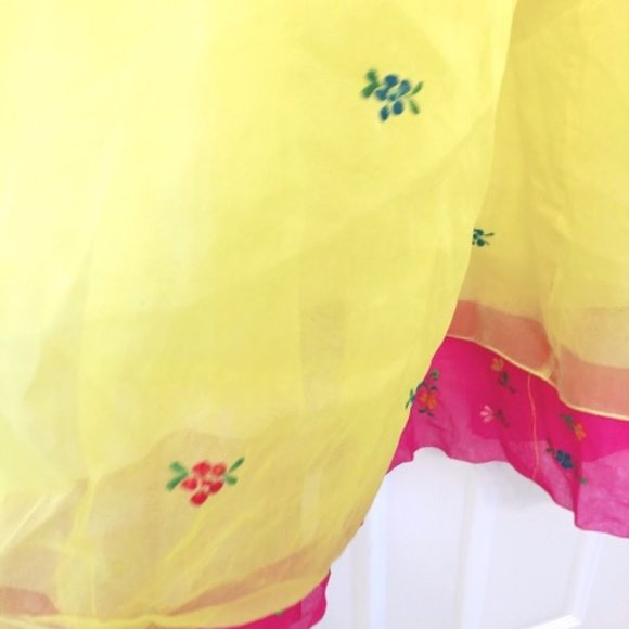 KOREAN TRADITIONAL DRESS Pink Yellow (3 Piece) Hanbok - Picture 10 of 16